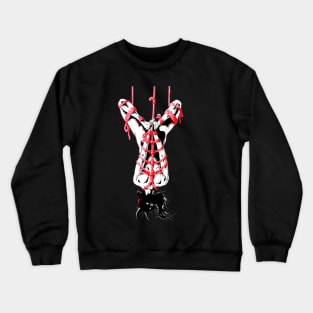 Bound in red shibari suspension kinbaku rope bondage Crewneck Sweatshirt